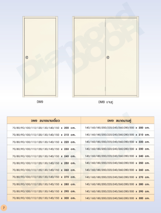 ประตูเหล็กทนไฟ DM8  - Diamond Door ไดมอนด์ดอร์